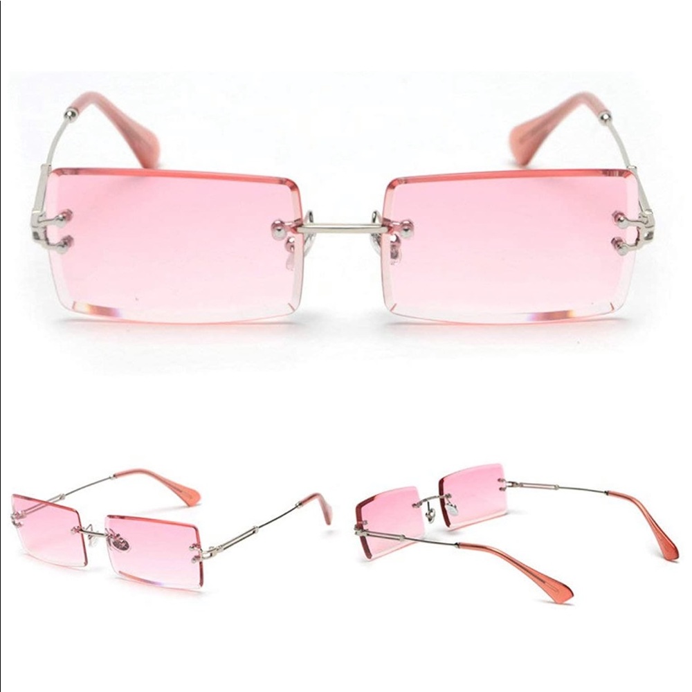 Rectangle Sunglasses Candy Color Rimless